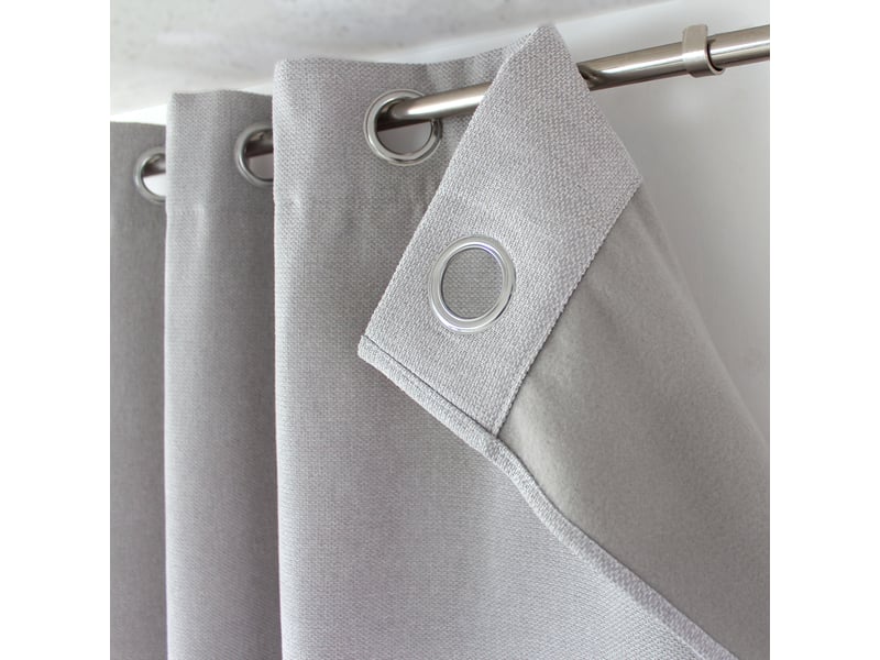  Rideaux thermique à œillets, gris clair, 140x240 cm, lot de 2, velours chenillé tramé, collection blizzard, cmadeco - gris LOT2-H2058GRCR140240 - Conforama D