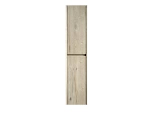 Meuble de salle de bain haut - colonne avec 2 portes et étagère réglable - grain de bois de chêne crème - 140cm
