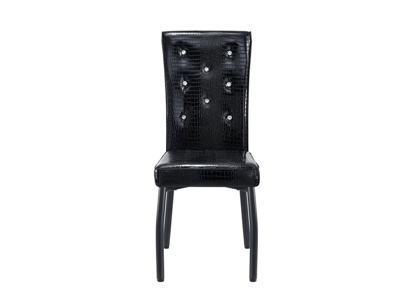  Lot de 2 chaises de salle à manger,61,5x42x101 cm,style vintage,pvc,noir  - Conforama D