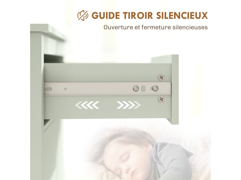 Buffet salon, meuble de rangement avec tiroir, double porte, 80 x 40 x 90 cm, étagère réglable, vert clair - Conforama R