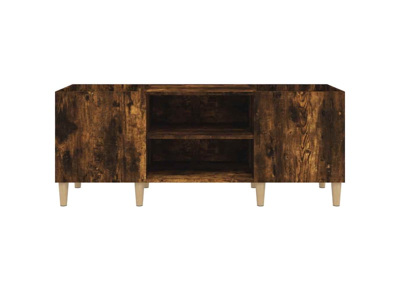  Armoire à disques, armoire de rangement chêne fumé 121x38x48 cm bois d'ingénierie  - Conforama E