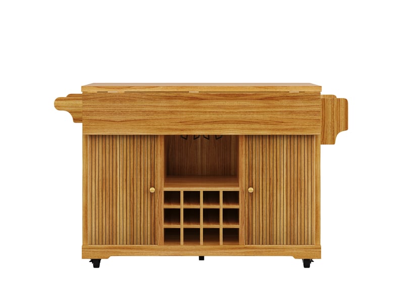  Desserte de cuisine à roulettes pliable mdf et métal brun foncé 142.5x80x95 cm N620CC260519D - Conforama A