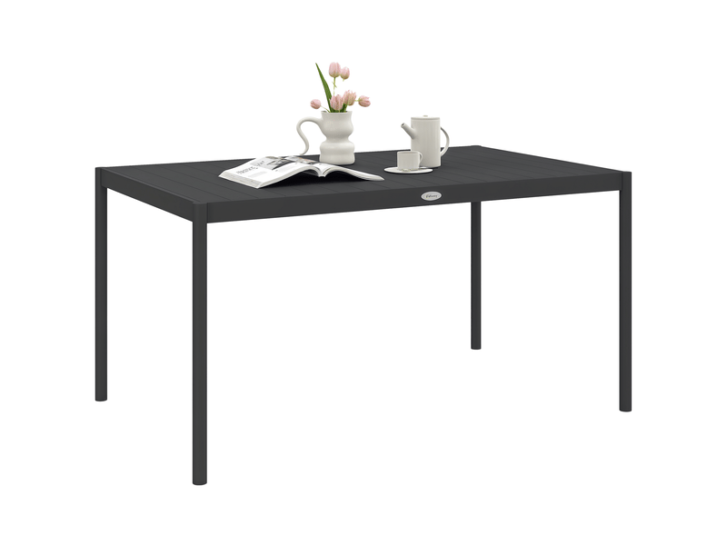 Table de jardin rectangulaire aluminium gris 145x90x74cm - Conforama B