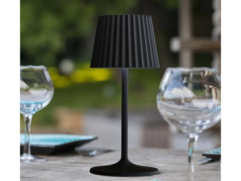  Lampe de table sans fil abby black - 190 lumens - ø 10 x h 38 cm - lumisky  - Conforama B