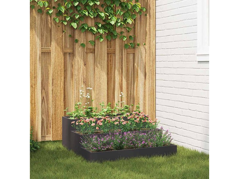  Jardinière - cache-pot de jardin noir 90 x 90 x 35 cm acier laminé à froid  - Conforama B