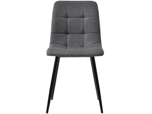 [déstockage] lot de 4 chaises salle à manger gris foncé assise lin structure métal design moderne