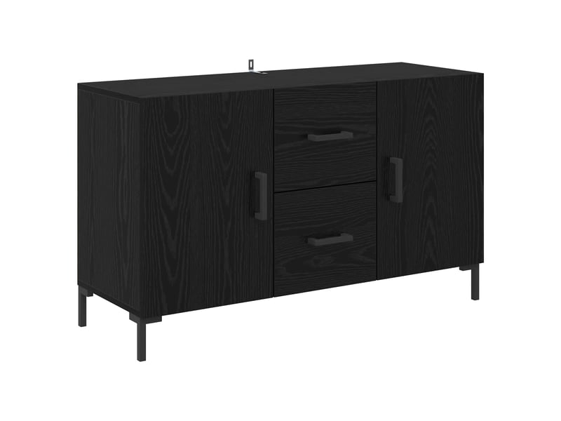 Buffet - bahut - meuble de rangement chêne noir 100 x 36 x 60 cm bois d'ingénierie - Conforama A