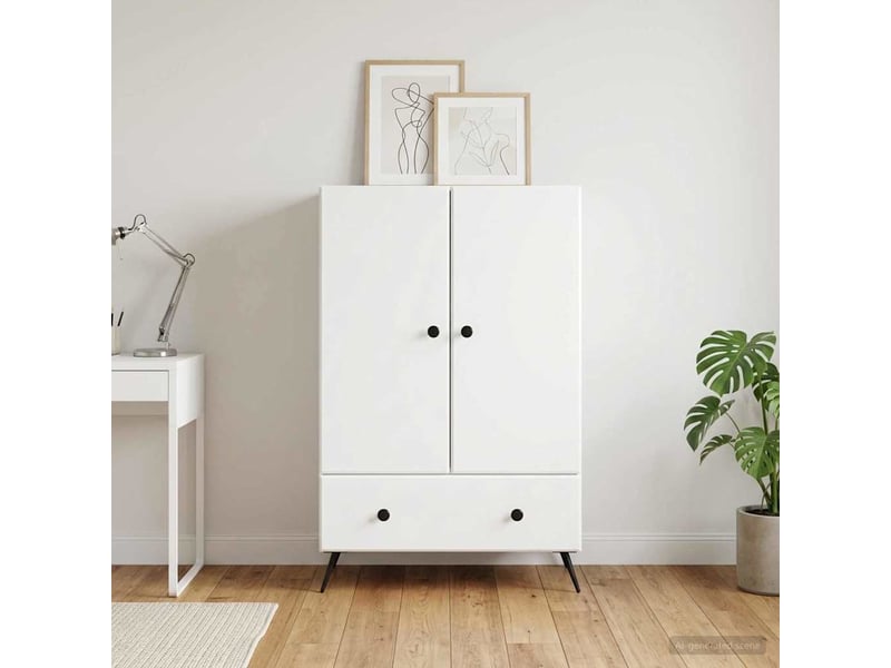 Buffet - bahut - meuble de rangement blanc 66 x 34,5 x 95 cm bois d'ingénierie - Conforama C