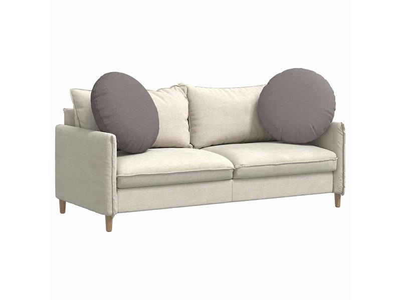  Lot de 2 coussins de siège, coussins décoratifs tissu taupe ø60 x 21 cm cf59866  - Conforama C