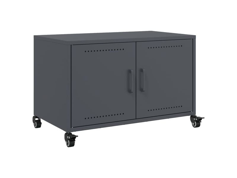  Meuble tv - banc tv - meuble de rangement anthracite 68x39x43,5 cm acier  - Conforama A