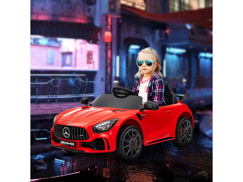  Voiture électrique pour enfants, mercedes, 3-5 kmh, télécommande, lumières et musique, rouge  - Conforama C