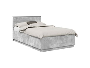 Lit 2 places 135x190 cm coloris gris