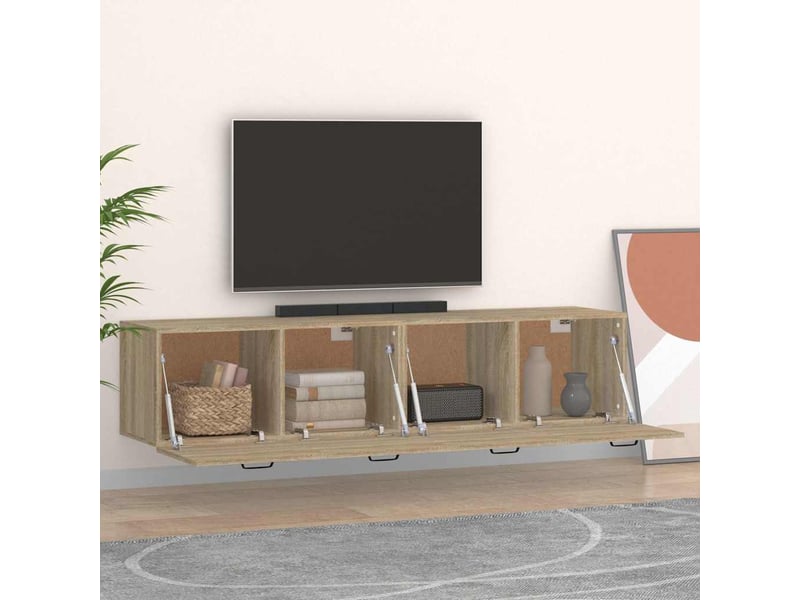  Armoires murales 2 pcs, meuble de rangement salon chêne sonoma 60x36,5x35 cm  - Conforama C
