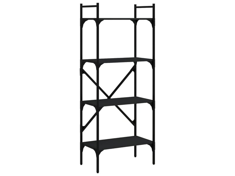  Bibliothèque à 4 niveaux, armoire à livres noir 56x31,5x138,5cm bois d'ingénierie  - Conforama A