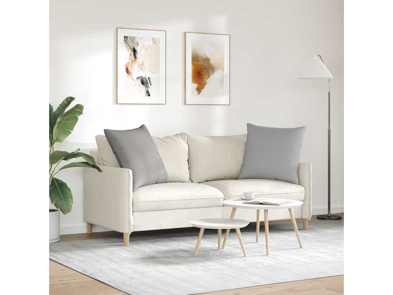  Lot de 2 coussins de canapé, coussins décoratifs tissu gris nuage 80 x 80 cm cf58885  - Conforama D