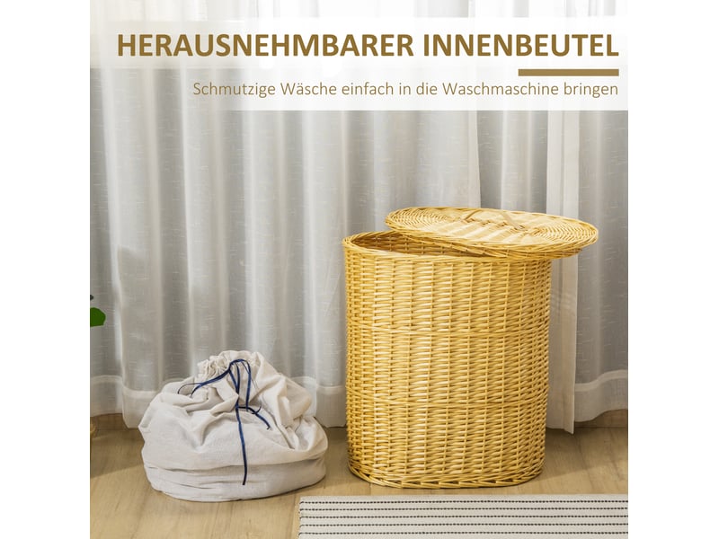  Panier à linge avec couvercle 100 l 51x38x57 cm evryae  - Conforama C