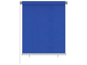 Store enrouleur, store roulant d'extérieur 125 (l) x 140 (h) cm bleu hdpe cf47308