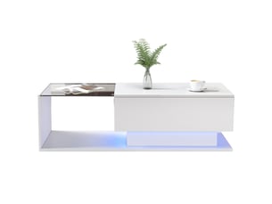 Table basse rectangulaire coloris blanc <strong></strong> <strong></strong> - 50 cmx100 cm