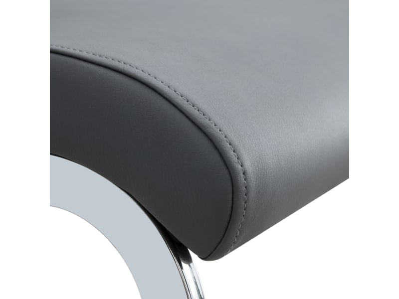  Chaise de salle à manger 4 pcs, dossier haut en simili cuir pu et lin, chaise d'appoint, gris  - Conforama R
