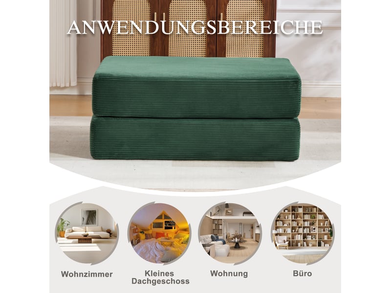 Fauteuil convertible 1 place 112x95 cm – vert émeraude – couchage 112x190 cm, coussin et poche latérale - Conforama D