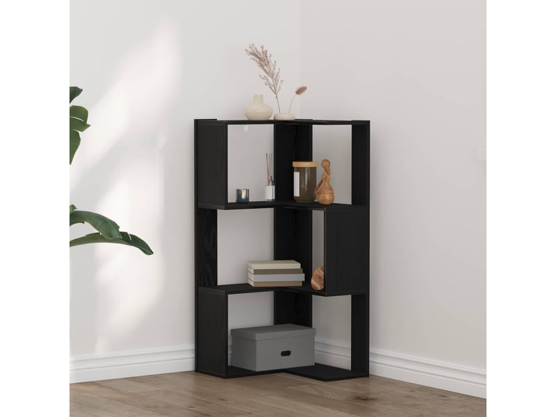  Bibliothèque 3 niveaux, armoire à livres 50 x 50 x 102 cm chêne noir  - Conforama B