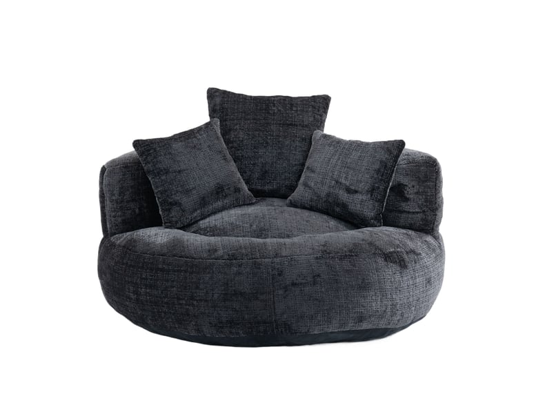  Fauteuil pouf 108x108x52 cm noir  - Conforama A