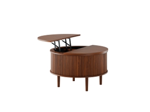 Table basse rond(e) coloris marron FLORAGRACE - 80 cmx80 cm