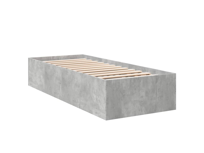  Lit simple- lit adulte -  cadre de lit sans matelas gris béton 100x200 cm  - Conforama B