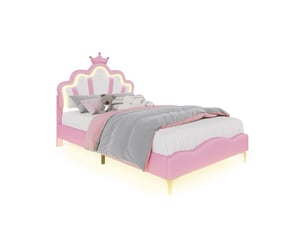 Lit avec rangement 140x190 cm <strong></strong>  <strong></strong> coloris rose