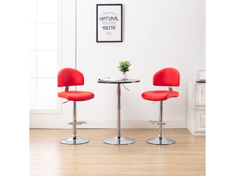  Lot de 2 tabouret de bar, chaise de bar rouge similicuir shl72609  - Conforama B