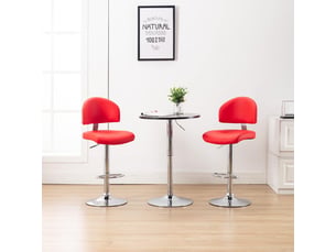 Lot de 2 tabouret de bar, chaise de bar rouge similicuir shl72609