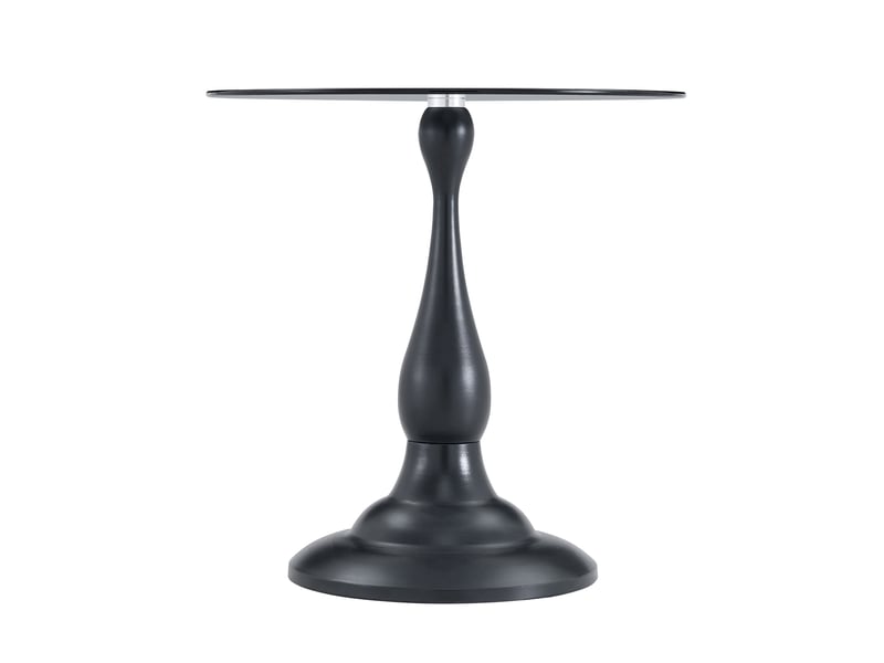  Table d’appoint ronde moderne, plateau en verre trempé, base stable, compacte pour salon et chambre  - Conforama A