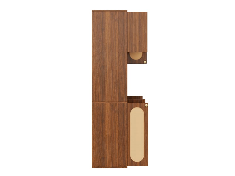  Armoire de cuisine Buffet haut meuble de rangement en rotin pe avec led armoire 8 portes pour vaisselle salle à manger salon  - Conforama R