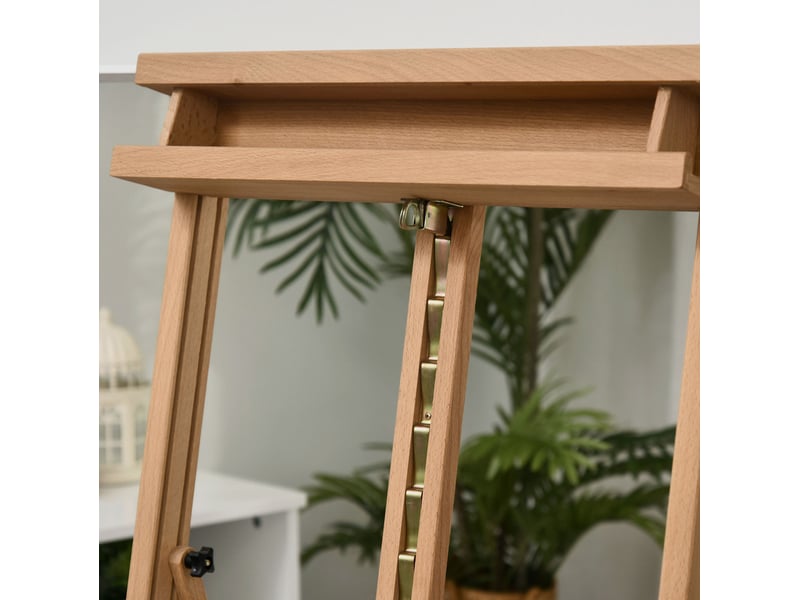  Chevalet d'atelier 53x50,5x171-230 cm – naturel – hauteur réglable, rangement pratique et angle ajustable  - Conforama C