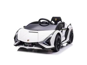 Voiture électrique enfant lamborghini sian 108x62x40 cm 12 v avec télécommande métal blanc