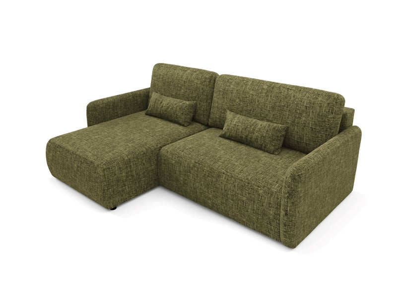  Canapé d'angle convertible livello l vert olive  - Conforama D