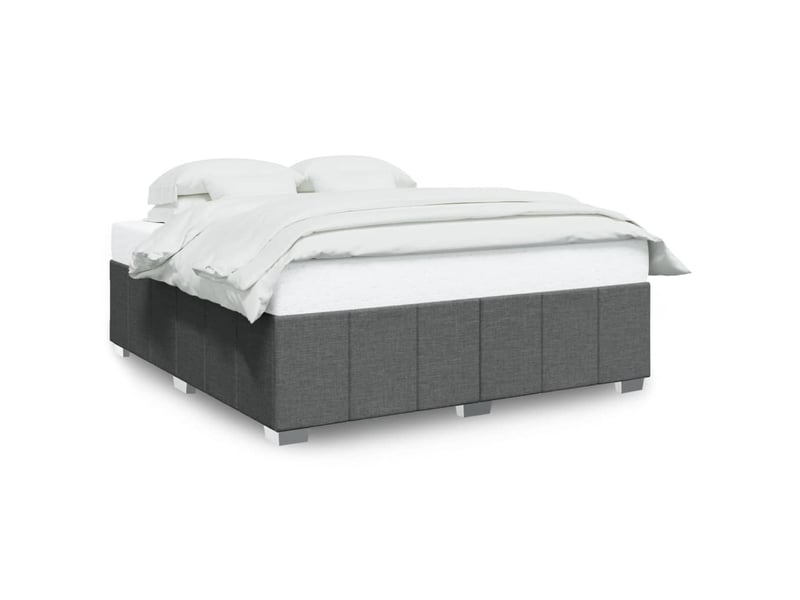  Lit double- lit adulte -  cadre de lit sans matelas gris foncé 200x200 cm tissu  - Conforama A