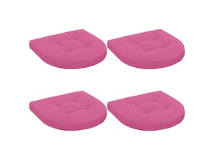 Lot de 4 coussins de siège, coussins d'assise 100 % polyester rose cf60082