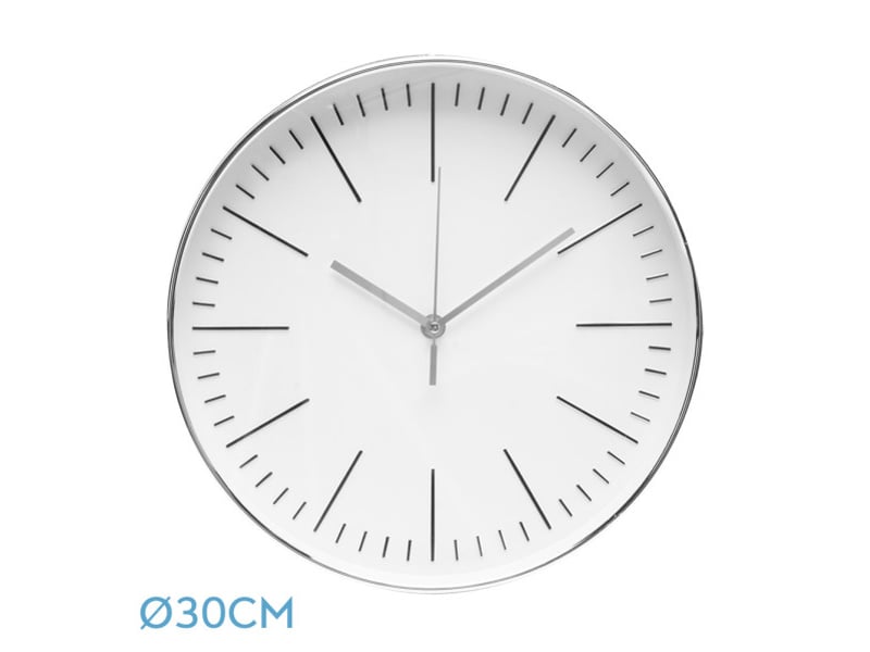  Horloge murale fabrilamp hera ø 30 cm argenté mouvement continu 190910010 - Conforama A