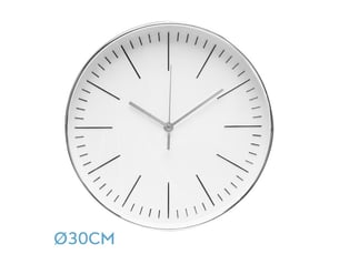 Horloge murale fabrilamp hera ø 30 cm argenté mouvement continu