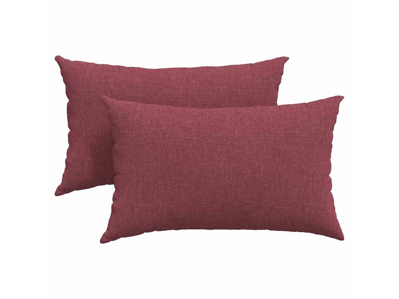  Lot de 2 coussins de canapé, coussins décoratifs tissu bordeaux 50 x 30 cm cf58798  - Conforama A