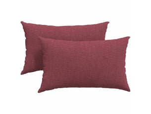 Lot de 2 coussins de canapé, coussins décoratifs tissu bordeaux 50 x 30 cm cf58798