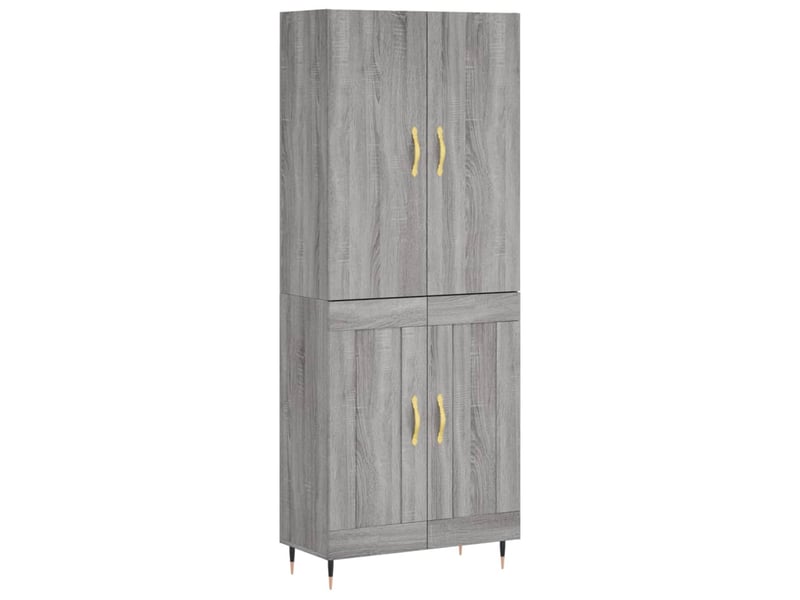  Buffet haut cuisine | meuble de rangement salon sonoma gris 69,5x34x180 cm bois d'ingénierie shl7511  - Conforama A