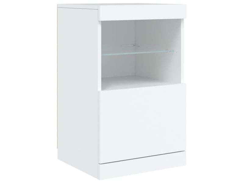 Buffet - bahut - meuble de rangement avec lumières led blanc 41x37x67 cm - Conforama C