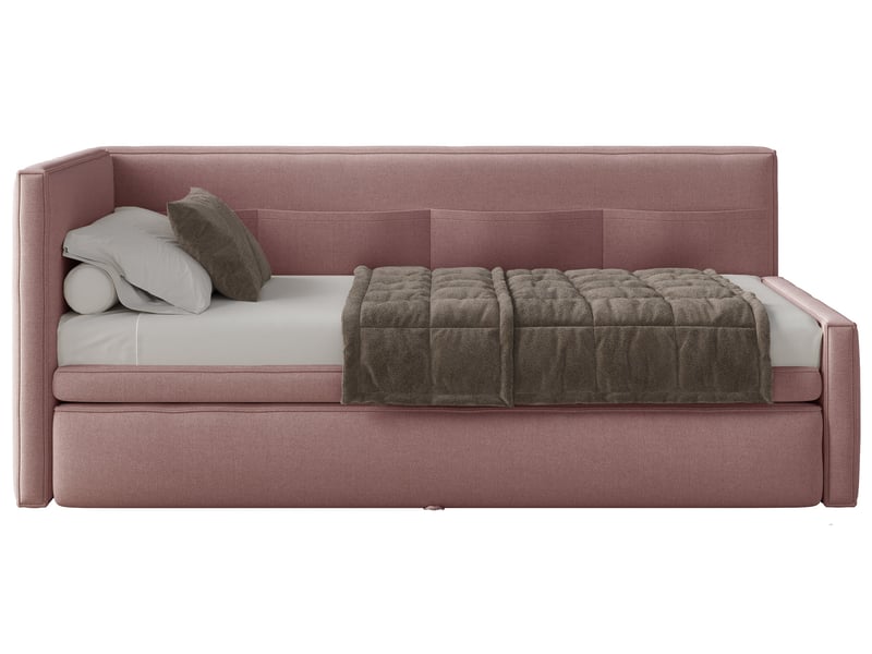 Selsey nesmi - lit rembourré - 90x200 cm - vieux rose Nesmi - Conforama A