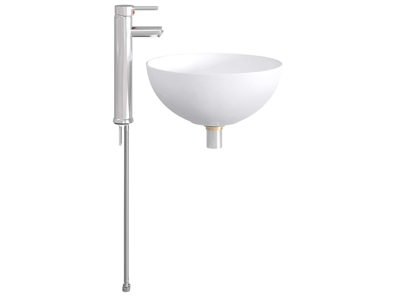 Lavabo de salle de bain avec robinet et drain chrome shl6151 - Conforama E