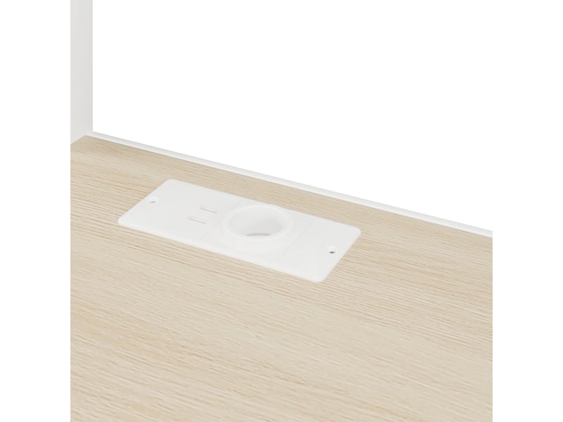  Lit mezzanine 90 x 200 cm avec bureau intégré et rangement, structure en métal et mdf, led et ports usb  - Conforama W