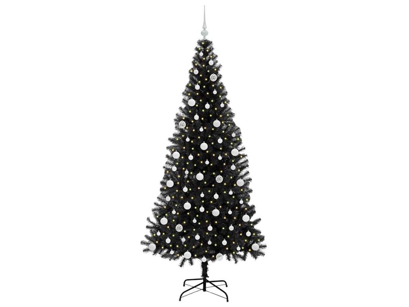  Sapin de noël - arbre de noël noir 210 cm pvc  - Conforama C