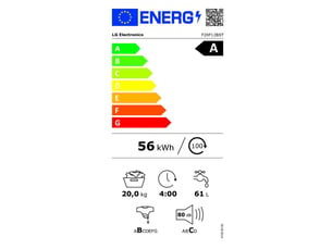 Lave linge ouverture hublot <strong>LG</strong> F20F12BST - 20 kg 1000 trs/min profondeur 83 cm