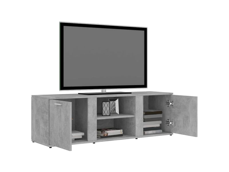  Meuble tv - banc tv - meuble de rangement gris béton 120x34x37 cm bois d’ingénierie  - Conforama E